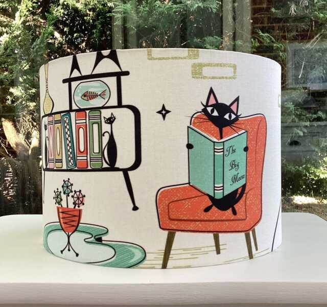 Atomic Kittens Lampshade Mid Century Modern Retro Lighting - image 1
