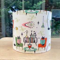 Atomic Kittens Lampshade Mid Century Modern Retro Lighting - thumbnail 2