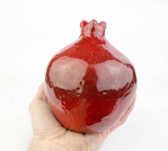 Pomegranate Souvenir Ceramic Handmade, Pottery Pomegranate Vase, Ceramics & Pottery, Pomegranate, Red - image 1