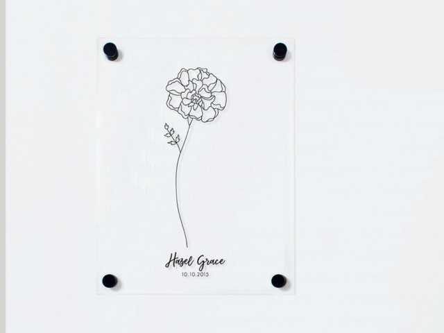 October Birth Flower On Acrylic Wall Sign, Mother's Day Keepsake, Marigold Gift, 1St Stats Mum Gift - image 1