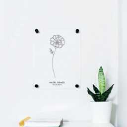 October Birth Flower On Acrylic Wall Sign, Mother's Day Keepsake, Marigold Gift, 1St Stats Mum Gift - thumbnail 3