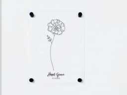 October Birth Flower On Acrylic Wall Sign, Mother's Day Keepsake, Marigold Gift, 1St Stats Mum Gift - thumbnail 1