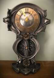Art Nouveau Rose Mantel Clock, Decorative Table Clock