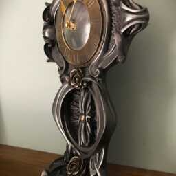 Art Nouveau Rose Mantel Clock, Decorative Table Clock - thumbnail 2