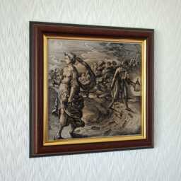 "Sophia & The Hermit - Atalanta Fugiens Michael Maier, 1617 Handmade Reproduction On Canvas Alchemy Occult Esoteric Decor 8""x8" - thumbnail 2