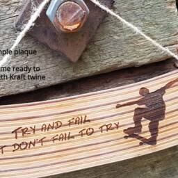 Recycled Skateboards, Cool Gifts, Wall Signs, Wood Signs Sayings, Skateboard Art, Personalised, Unique Home Decor, Sign Quote - thumbnail 2