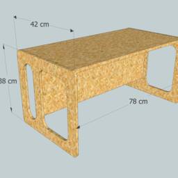 Play Table & Play Bench Tim Made Of Waxed Wood For The Toddler Modern Children's Room - thumbnail 4