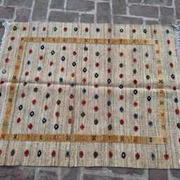 4x5 Afghan Kilim Flatweave Rug - Warm Beige Tribal Wool Carpet Hand-Knotted Turkmen Geometry For Modern Boho Living Spaces Gift - thumbnail 3