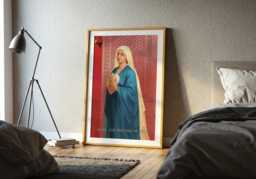 Virgin Mary Poster Vintage Catholic Art Print, Christian Home Decor - thumbnail 1
