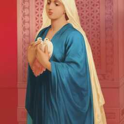 Virgin Mary Poster Vintage Catholic Art Print, Christian Home Decor - thumbnail 2