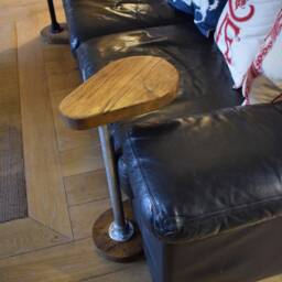 Handy Sofa Table, Side/End Reclaimed Scaffold Boards & Galvanised, Raw Or Powder Coated Steel, Choice Of Finish - thumbnail 2