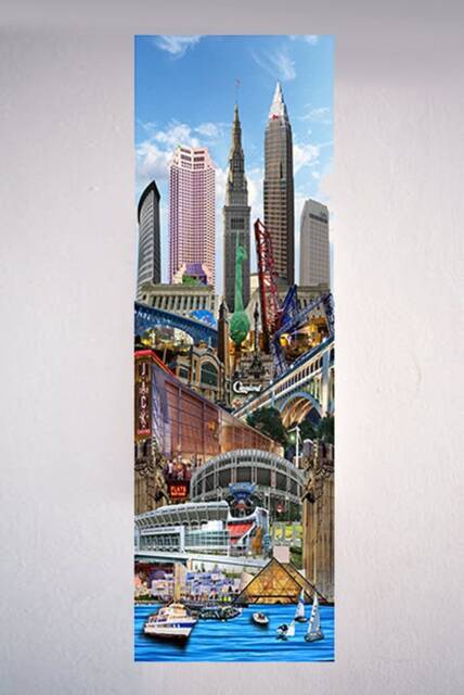 Cleveland Collage Art Print City Landmarks Wall Decor - image 1