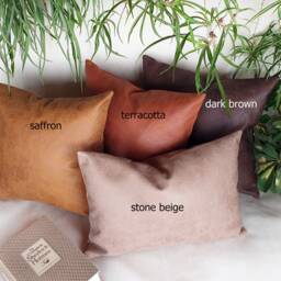 Zen Stone Beige Pillow Cover-Four Vertical Pieces With Decorative Stitches/Modern Scandinavian Homes-1Pcs - thumbnail 4