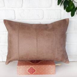 Zen Stone Beige Pillow Cover-Four Vertical Pieces With Decorative Stitches/Modern Scandinavian Homes-1Pcs - thumbnail 2