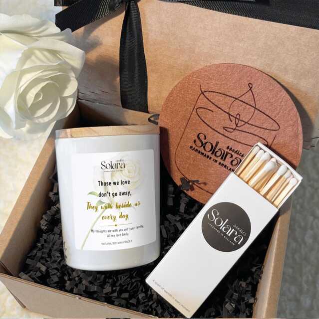Those We Love Don't Go Away Sympathy Candle Gift, Personalised Memorial For Loss Dad Mum Friend, Remembrance Thinking Of You - image 1