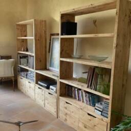 Reclaimed Wood Bookcase/Shelving Units - Tv Combo - Doors - thumbnail 3
