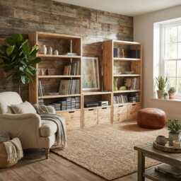 Reclaimed Wood Bookcase/Shelving Units - Tv Combo - Doors - thumbnail 2
