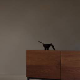 Konk ??? Chamfered Edge Media Unit Bespoke Sizes Available Minimal Industrial Solid Walnut Cabinet, Mid Century Inspired Tv Stand - thumbnail 2