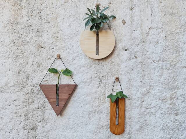 Set Of 3 Propagation Station Wall Hanging, Triangle Round & Rectangle Planter Indoor Outdoor, B??g New Year Sale, Decor - image 1