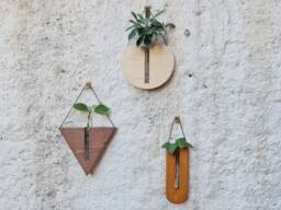 Set Of 3 Propagation Station Wall Hanging, Triangle Round & Rectangle Planter Indoor Outdoor, B??g New Year Sale, Decor
