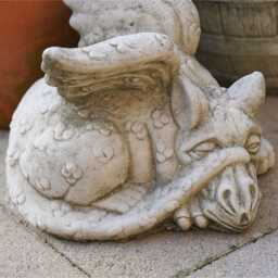 Sleepy Dragon Stone Statue - Mythical Chinese Outdoor Garden Ornament Sculpture - thumbnail 2