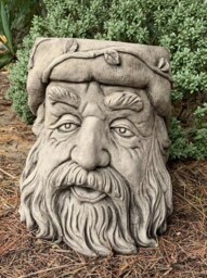 stone Garden Wizard Flower Plant Pot Tree Man Ornament - thumbnail 1