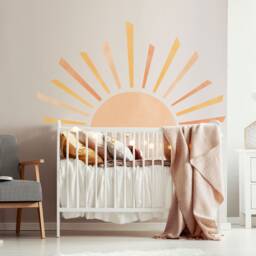 Small Rising Sun Wall Decal, Non-Woven Paper Sticker