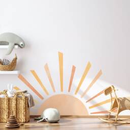 Small Rising Sun Wall Decal, Non-Woven Paper Sticker - thumbnail 3