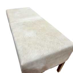 Genuine Cowhide Upholstered Bench - in Stock & Sold As Seen End Of Bed Entryway Seating Modern Lfb - thumbnail 4