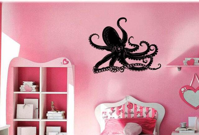 Octopus Devilfish Water Ocean Tentacles Mantle Boneless Mollusca Diy Wall Stickers Decals Vinyl Mural Decor Art Vg072 - image 1