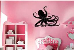 Octopus Devilfish Water Ocean Tentacles Mantle Boneless Mollusca Diy Wall Stickers Decals Vinyl Mural Decor Art Vg072 - thumbnail 1