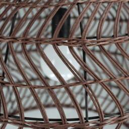 Handwoven Rattan Pendant Light, Kitchen Island Lighting, Living Room Ceiling Light, Brown/Black - thumbnail 2