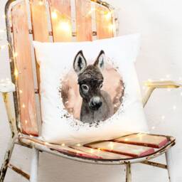 Pillow With Cute Donkey Including Filling Decorative Pillow Printed Decoration Ks263 - thumbnail 1