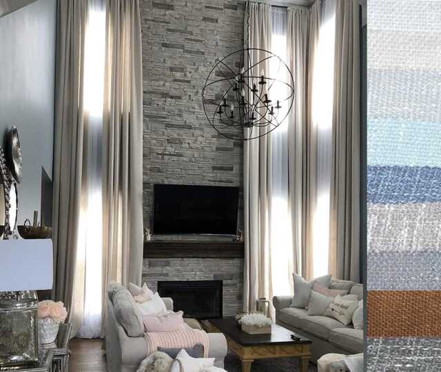 Extra Long Luxury Solid Linen Curtain Custom Made 7-24 Ft Off White, Beige, Grey, Brown, Black Free Swatches Ikiriska 50 & 100 - image 1