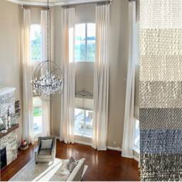 Extra Long Luxury Solid Linen Curtain Custom Made 7-24 Ft Off White, Beige, Grey, Brown, Black Free Swatches Ikiriska 50 & 100 - thumbnail 3