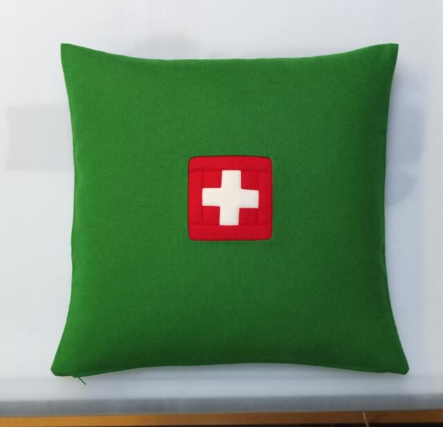 Wool Pillow Cover 45 X cm - 18 Inches With Swiss Cross