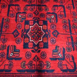 Handmade Afghan Bokhara Rug 4.11x3.5 Ft Wool Turkmen Rug - thumbnail 3
