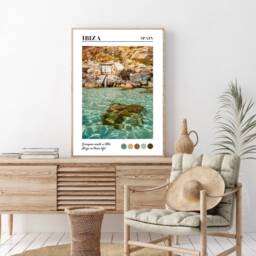 Ibiza Print, Ibiza, Travel Poster, Gifts, Wall Art, Gift, Coastal Prints, Beach Modern Pastel Prints - thumbnail 2