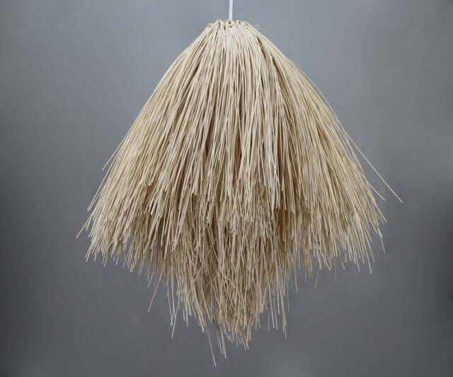 Handwoven Rattan Pendant Light, Boho Chandelier, Natural Finish - image 1
