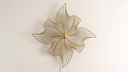 Wall Lamp Op Art #1 - Wooden Ornament Silhouette Light Play Fractal