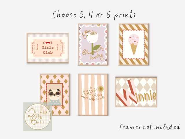 Fun Girls Prints. Perfect For A Playroom, Nursery Or Bedroom - Unframed - image 1