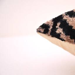Handmade Silk Velvet Ikat Pillow Cover, Brown Accent Throw - thumbnail 3