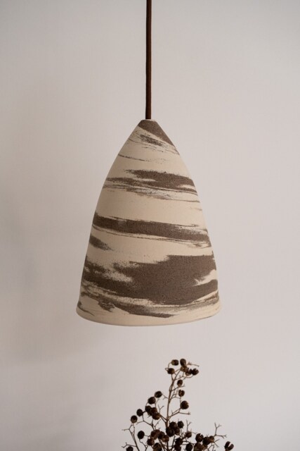 Handmade Ceramic Pendant Light Modern Wabi Sabi Chandelier - image 1