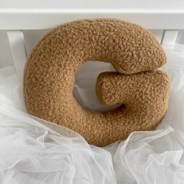 Faux Fur Boucl?? Letter Pillow Personalized Monogram Cushion - image 1