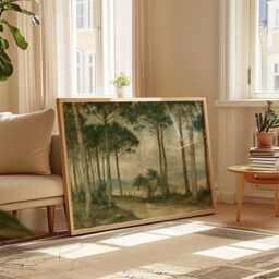Pine Forest Poster, Woodland Path Print, Nature Wall Art, Paper - thumbnail 4