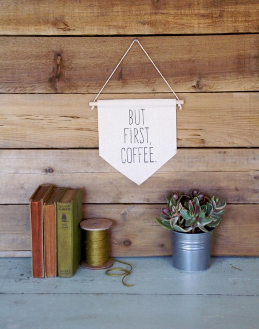 Canvas Wall Banner/Home Decor/But First Coffee/Wall Art/Quote Art - image 1