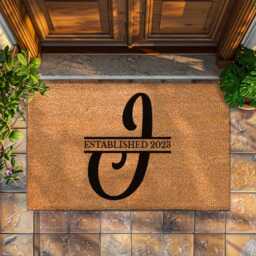 Monogram Housewarming Home Decor Gift - Welcome Doormat New Classy Personalized Custom Rug - thumbnail 1