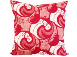 Africa Wax Print Fabric, Pillow Case Wave Surfer, Burgundy Red White, Cushion Cover, Modern Bohemian-Eclectic, Geometric, Ocean Traveler - thumbnail 1