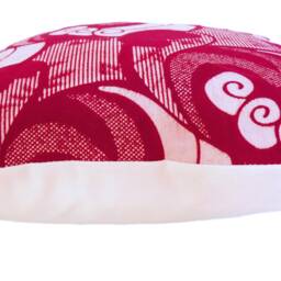 Africa Wax Print Fabric, Pillow Case Wave Surfer, Burgundy Red White, Cushion Cover, Modern Bohemian-Eclectic, Geometric, Ocean Traveler - thumbnail 2