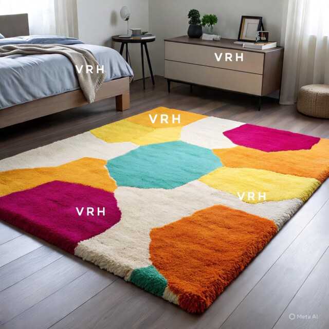 New Colorful Luxury Handmade Wool Tufted Oushak Rug, Modern Bedroom Rugs, Pastel Area Carpet, Scalloped Edge, Home Decor Carpets - image 1